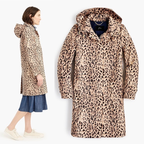 J.Crew Leopard Print Trench Coat Size 00 - Picture 4 of 6